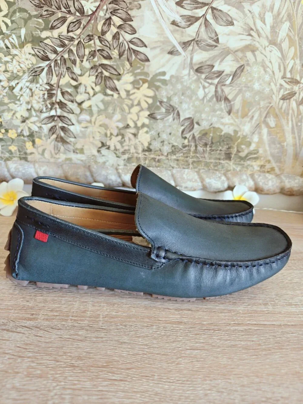 Marc Joseph New York Ovington Ct Leather Driving Loafers in Navy Nappa Sz 10.5